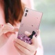 LeYi Coque Sony Xperia XZ/XZs Etui avec Film de Protection écran, Fille Personnalisé Liquide Paillette Transparente 3D Silico