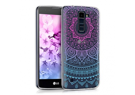kwmobile Coque LG K8 LTE  2016  - Coque pour LG K8 LTE  2016  - Housse de téléphone en Silicone Rose Clair-Blanc-Transparent