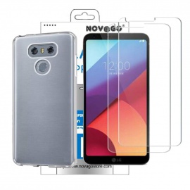 Novago Compatible avec LG G6  Pack 2 en 1  Coque Souple Transparente et résistante Anti Choc +2 Films Protection écran en Ver