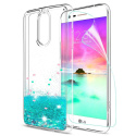 LeYi Coque pour LG K10 2017 Etui avec Film de Protection écran, Fille Personnalisé Liquide Paillette Transparente 3D Silicone