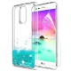 LeYi Coque pour LG K10 2017 Etui avec Film de Protection écran, Fille Personnalisé Liquide Paillette Transparente 3D Silicone