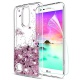 LeYi Coque pour LG K10 2017 Etui avec Film de Protection écran, Fille Personnalisé Liquide Paillette Transparente 3D Silicone