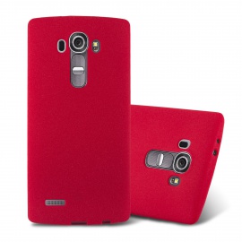 Cadorabo Coque pour LG G4 / G4 Plus en Frost Rouge - Housse Protection Souple en Silicone TPU avec Anti-Choc et Anti-Rayures 