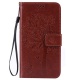 Hozor LG G4 / H818 étui de Téléphone, Motif de Grand Arbre Exquis en Relief, en Cuir PU Souple et Silicone Souple TPU, Boucle
