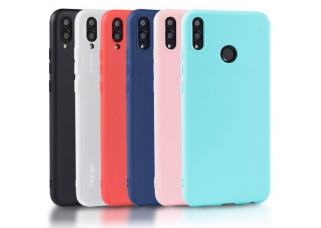 Wanxideng 6 x Coque Honor 8X, Housse Souple en TPU Silicone - Soft Silicone Case Cover [ Noir + Rouge + Bleu Foncé + Rose + V