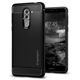 Spigen Coque Honor 6X [Rugged Armor] Anti Choc Souple TPU, Fibre de Carbone Resistant, Coque Etui Housse pour Honor 6X - Noir