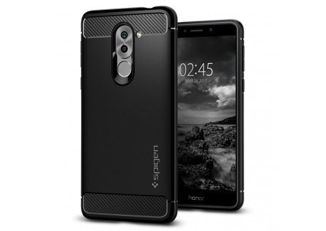 Spigen Coque Honor 6X [Rugged Armor] Anti Choc Souple TPU, Fibre de Carbone Resistant, Coque Etui Housse pour Honor 6X - Noir