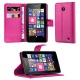 Cadorabo Coque pour Nokia Lumia 630/635 en Noir DE Jais - Housse Protection avec Fermoire Magnétique, Stand Horizontal et Fen