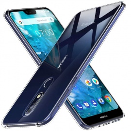 Peakally Coque Nokia 7.1, Ultra Fine TPU Silicone Transparent Souple Housse Etui Coque pour Nokia 7.1, Adhérence Parfaite/Ant