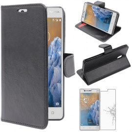 ebestStar - Coque Nokia Nokia 3 Etui PU Cuir Housse Portefeuille Porte-Cartes Support Stand, Noir + Film Protection écran Ver