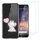 Coque Nokia 3.2,Souple Transparent Silicone TPU Housse Étui de Protection pour Nokia 3.2  6,2"  avec Deux Verre trempé écran 