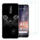 Coque Nokia 3.2,Souple Transparent Silicone TPU Housse Étui de Protection pour Nokia 3.2  6,2"  avec Deux Verre trempé écran 