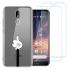 Coque Nokia 3.2,Souple Transparent Silicone TPU Housse Étui de Protection pour Nokia 3.2  6,2"  avec Deux Verre trempé écran 