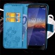 LEMORRY Etui pour Nokia 3.1 Etui Cuir Portefeuille Pochette Gaufrage Mince Housse Protecteur Magnétique Fente-Carte Soft Sili