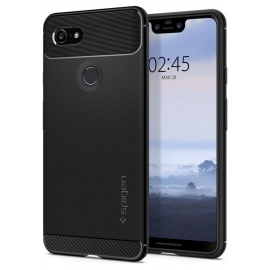 Spigen Coque Google Pixel 3 XL [Rugged Armor] Anti-Choc, Résistante, Souple, Fibre de Carbone, Air Cushion [Noir] Coque Etui 