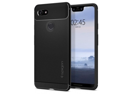 Spigen Coque Google Pixel 3 XL [Rugged Armor] Anti-Choc, Résistante, Souple, Fibre de Carbone, Air Cushion [Noir] Coque Etui 