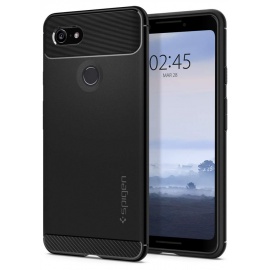 Spigen Coque Google Pixel 3 [Rugged Armor] Anti-Choc, Résistante, Souple, Fibre de Carbone, Air Cushion [Noir] Coque Etui Hou