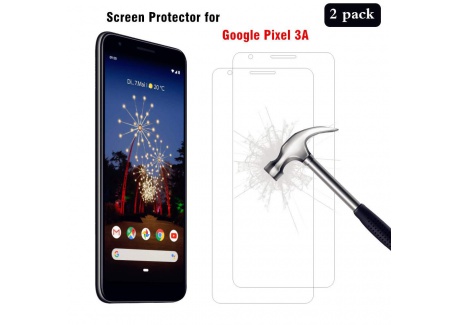 AhaSky [2-Pièces] Google Pixel 3A Verre trempé, HD Full Coverage Premium Film Protection écran, 9H Dureté, sans Bulles, Anti-