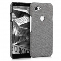 kwmobile Coque Google Pixel 3a - Coque pour Google Pixel 3a - Housse de Protection en Tissu Textile Gris Clair