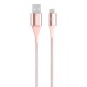 Belkin - Câble Lightning Premium Haute-Résistance (Kevlar) Charge/Synchro pour iPhone, iPad et iPod - 1,2m - Or rose (Certifié A