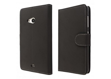ECENCE Microsoft Lumia 535 Coque de Protection Housse Pochette Wallet Case Noir + Film Protecteur ECRAN 42020303