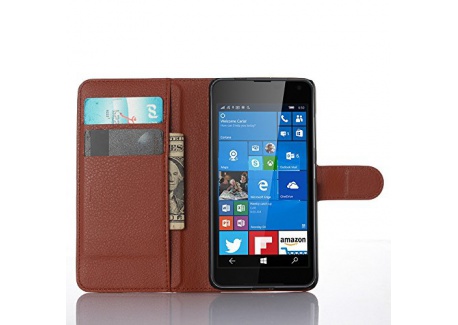 Manyip Coque Microsoft Nokia Lumia 650, Téléphone Coque - PU Cuir Rabat Wallet Housse [Porte-Cartes] Multi-Usage Case Coque p