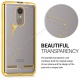 kwmobile Coque Lenovo K6 - Coque pour Lenovo K6 - Housse de téléphone en Silicone doré-Transparent