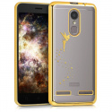 kwmobile Coque Lenovo K6 - Coque pour Lenovo K6 - Housse de téléphone en Silicone doré-Transparent