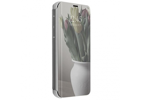 Compatible Coque pour Samsung Galaxy S10/S10 Plus Flip Plastique Silicone Housse Mince Cover [Shock Absorption][Vue Miroir] E