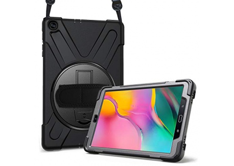 ProCase Étui Antichoc pour Galaxy Tab A 10.1 2019 T510 T515 10.1 Pouces, Coque Housse Robuste à Rotation de 360°avec Béquille