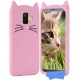 HopMore Compatible pour Coque Samsung Galaxy A6  2018  Silicone Souple Chat 3D Design Motif Drôlene Etui Étui Antichoc Ultra 