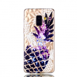 Artfeel Ultra Mince Souple Clair Coque pour Samsung Galaxy A6 2018,Étui en Relief Ananas Coloré Géométrique Motif, Flexible T