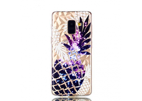 Artfeel Ultra Mince Souple Clair Coque pour Samsung Galaxy A6 2018,Étui en Relief Ananas Coloré Géométrique Motif, Flexible T