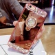 Yobby Miroir Coque pour Samsung Galaxy J4 Plus/J4 Prime,Or Rose Coque Bague Anneau Kickstand Glitter Diamant Bling Cristal St
