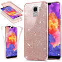 Herbests Galaxy J6 2018 Coque + Film de Protection Double Faces Integrale Case de Protection Soft Silicone Gel TPU Souple ave