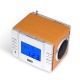 August MB300 Radio-réveil / Cube lecteur MP3 avec Radio FM, lecteur de carte, port USB et entrée AUX prise 3,5 mm, 2 haut-parleu