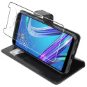 ebestStar - Coque ASUS Zenfone Max M1 ZB555KL Etui PU Cuir Housse Portefeuille Porte-Cartes Support Stand, Noir + Film Protec