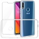 Coque Zenfone Max Pro M2 ZB631KL Transparente + Verre trempé écran Protecteur, Leathlux Souple Silicone Étui Bumper Housse Cl