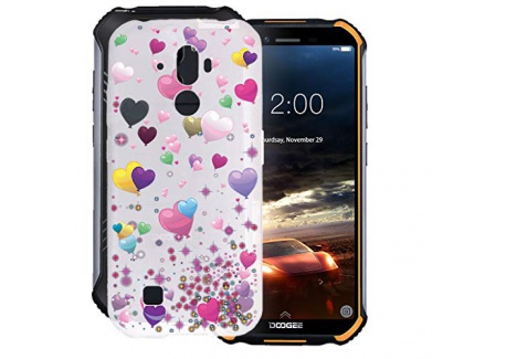 HHUAN Coque pour Doogee S40 Semi-Transparent Cover Souple Silicone Gel Antichoc TPU Tigre et Chat Housse Etui Protection Bump