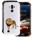 HHUAN Coque pour Doogee S40 Semi-Transparent Cover Souple Silicone Gel Antichoc TPU Tigre et Chat Housse Etui Protection Bump