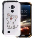 HHUAN Coque pour Doogee S40 Semi-Transparent Cover Souple Silicone Gel Antichoc TPU Tigre et Chat Housse Etui Protection Bump