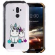 HHUAN Coque pour Doogee S40 Semi-Transparent Cover Souple Silicone Gel Antichoc TPU Tigre et Chat Housse Etui Protection Bump