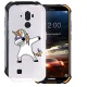 HHUAN Coque pour Doogee S40 Semi-Transparent Cover Souple Silicone Gel Antichoc TPU Tigre et Chat Housse Etui Protection Bump