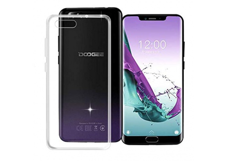 AQGG Coque pour Doogee Y7 Plus 6.18"  Transparent TPU Souple Shell Bumper Housse Silicone Etui Cover de Protection Soft Case 