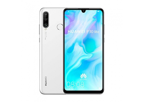 Huawei P30 Lite Smartphone débloqué 4G  6,15 pouces - 128Go - Double Nano SIM - Android 9.0  Blanc nacré [Version Française]