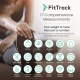 FitTrack Pèse-Personne Impédancemètre Dara - 17 Indicateurs de Santé -% de Gras, Muscle, Eau, Masse Osseuse, Métabolisme Basa