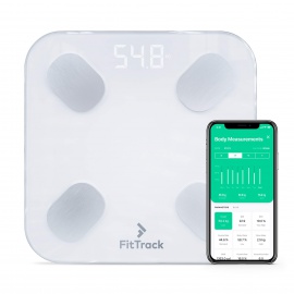 FitTrack Pèse-Personne Impédancemètre Dara - 17 Indicateurs de Santé -% de Gras, Muscle, Eau, Masse Osseuse, Métabolisme Basa