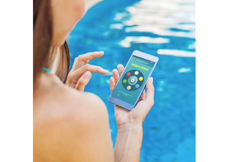 Ofi Zen Analyseur de Piscine connecté avec Alerte Smartphone - Surveille la qualité de Votre Eau 24/7 - Sonde Analyse Chlore 