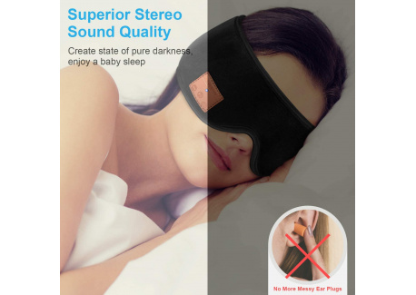 Casques de Sommeil 3D Masque pour Yeux, Musique HD Haut-Parleurs