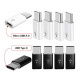 Logtronik 5 Blanc et 5 Noir Adaptateur USB C vers Micro USB [OTG], Adaptateur USB Type-C pour Samsung S10/S9/S8/A8/Note9/A5, 